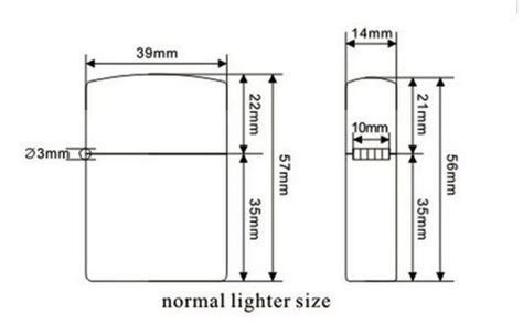 zippo lighter size chart.